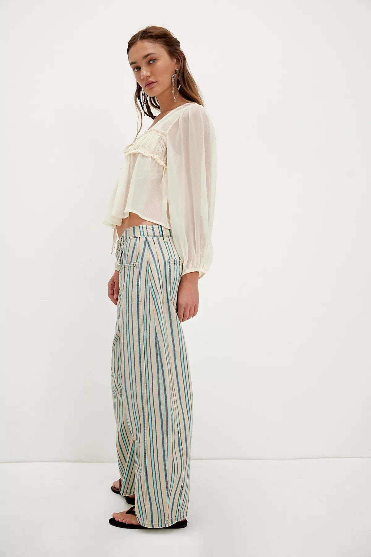 We The Free Good Luck Printed Barrel Jeans