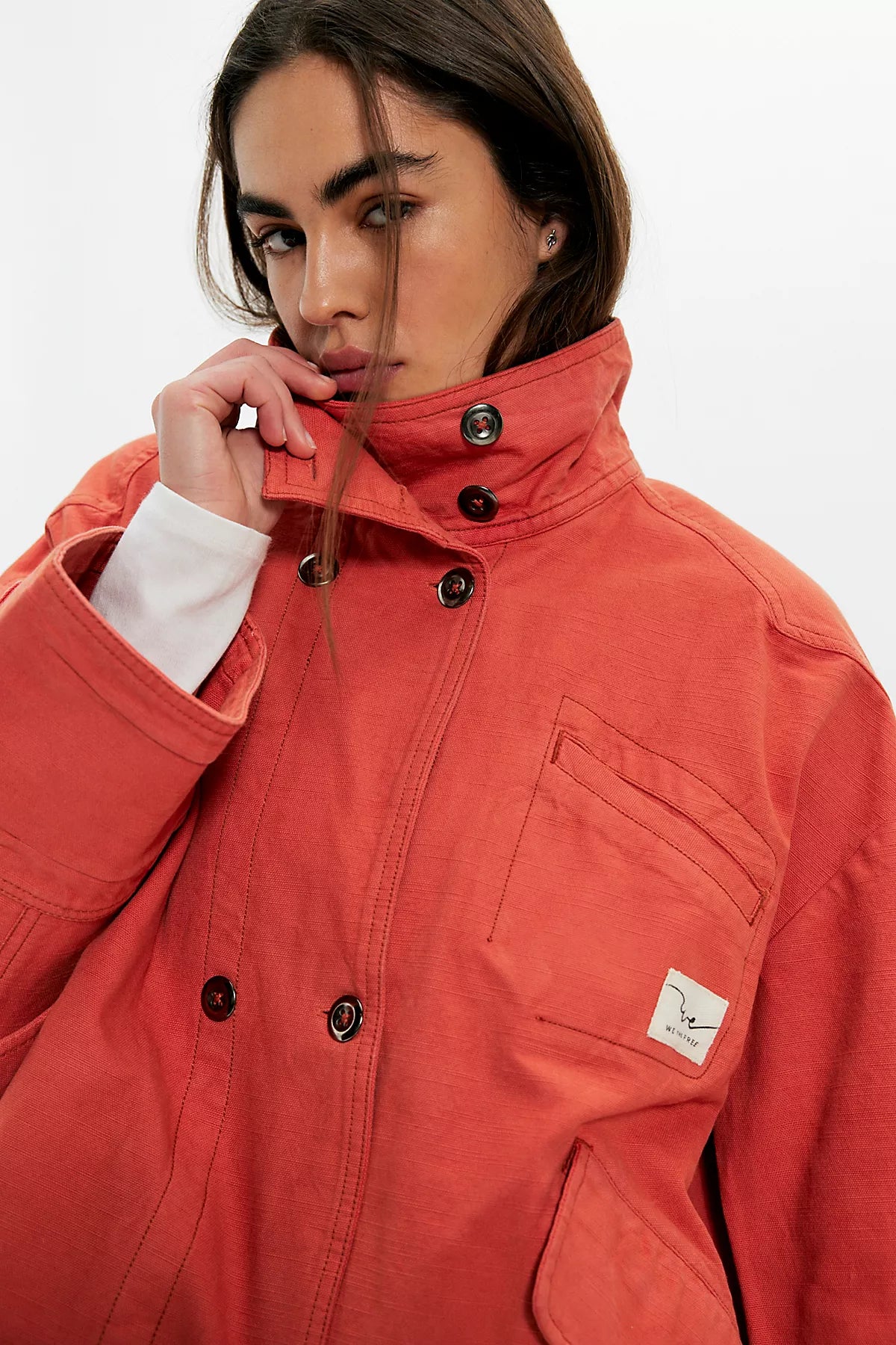 We The Free Collins Washed Canvas Funnel-Neck Jacket