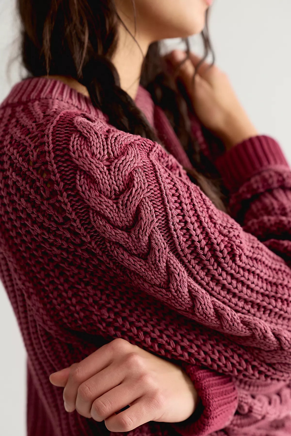 Frankie Cable Knit Cotton Sweater