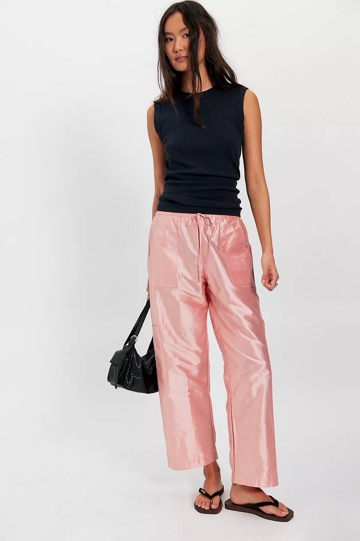 DONNI. The Taffeta Drawstring Cargo Pants