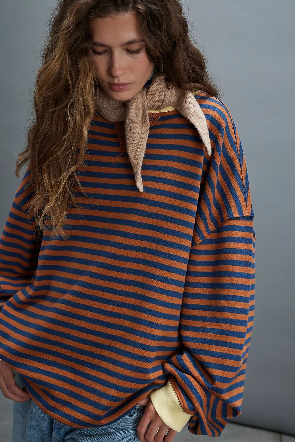 We The Free Classic Striped Oversized Crewneck