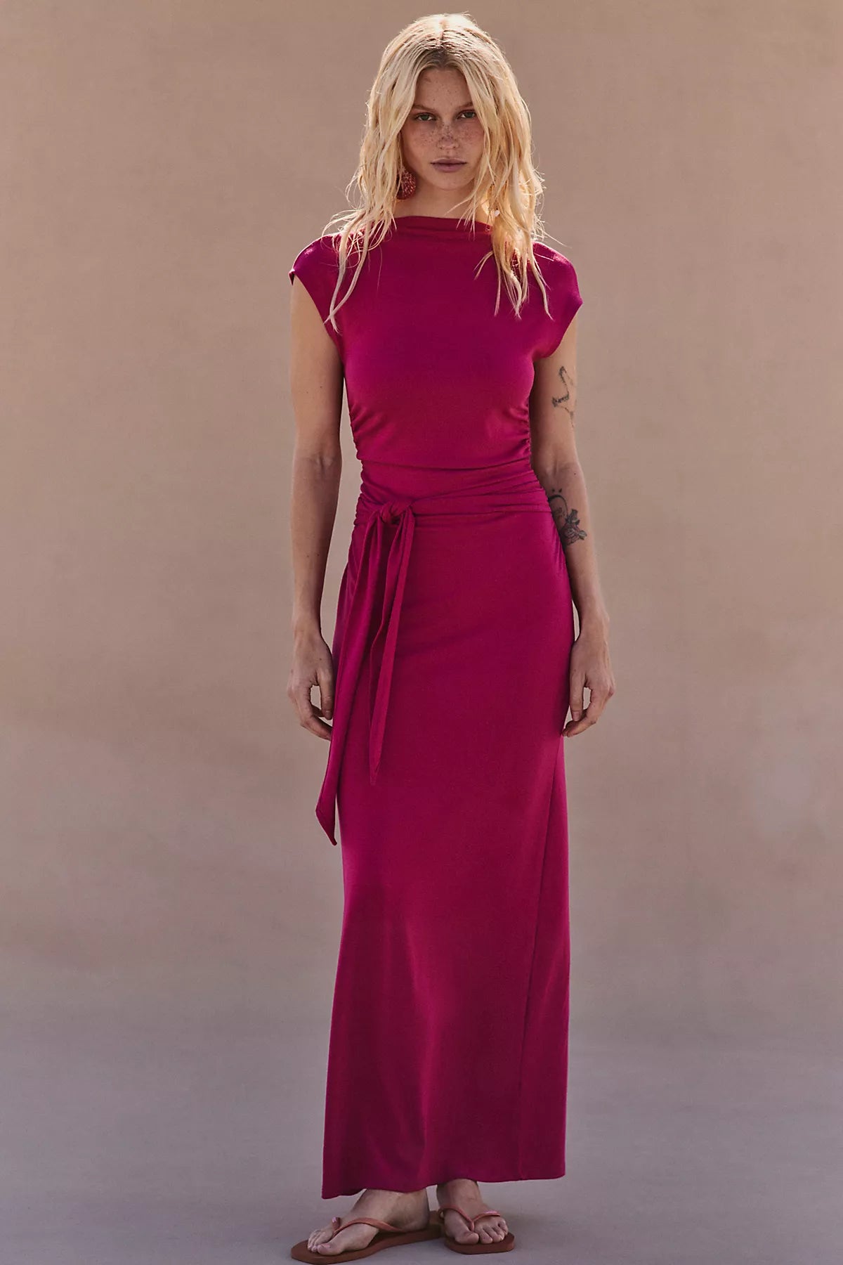 Good Feels Cap-Sleeve Maxi Dress