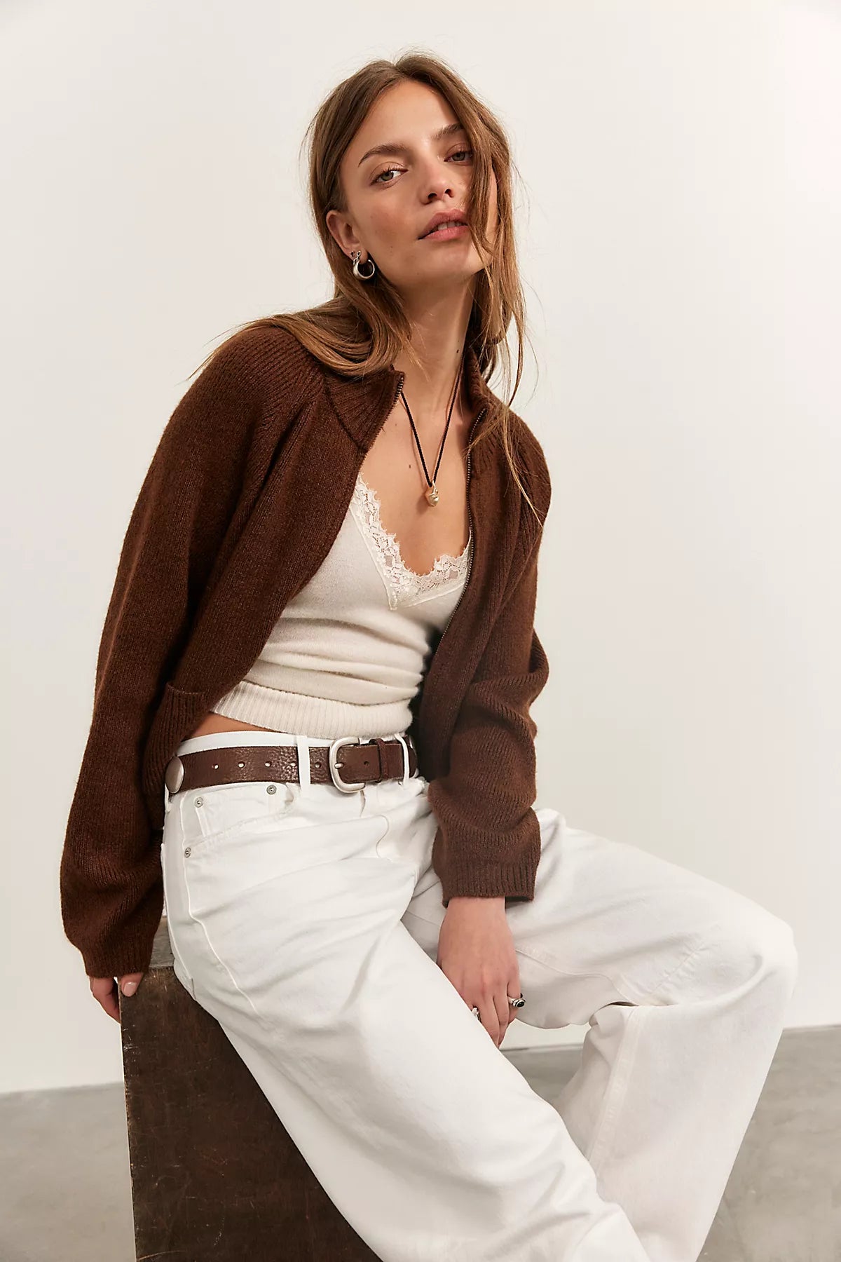 We The Free On It Zip-Up Cardigan