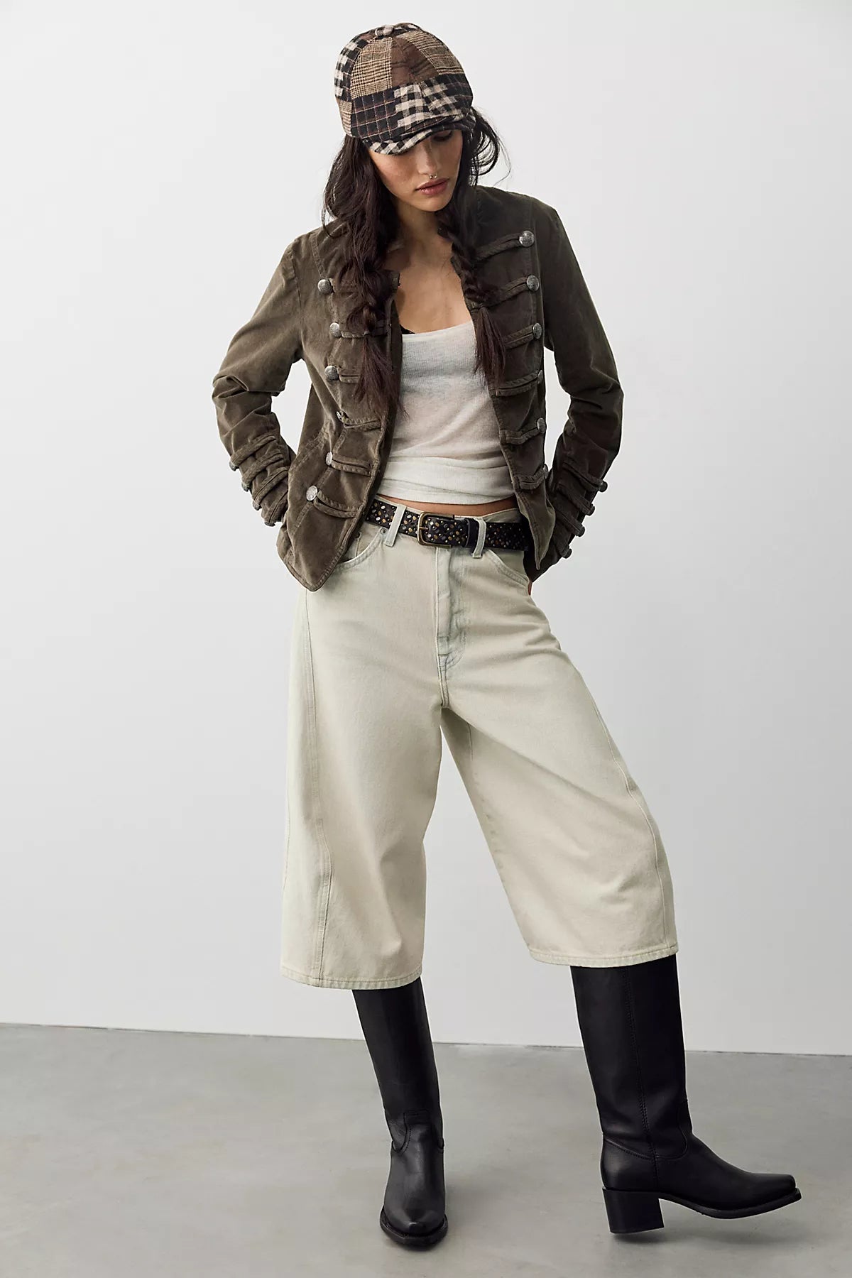 Fitted Velvet Military Jacket