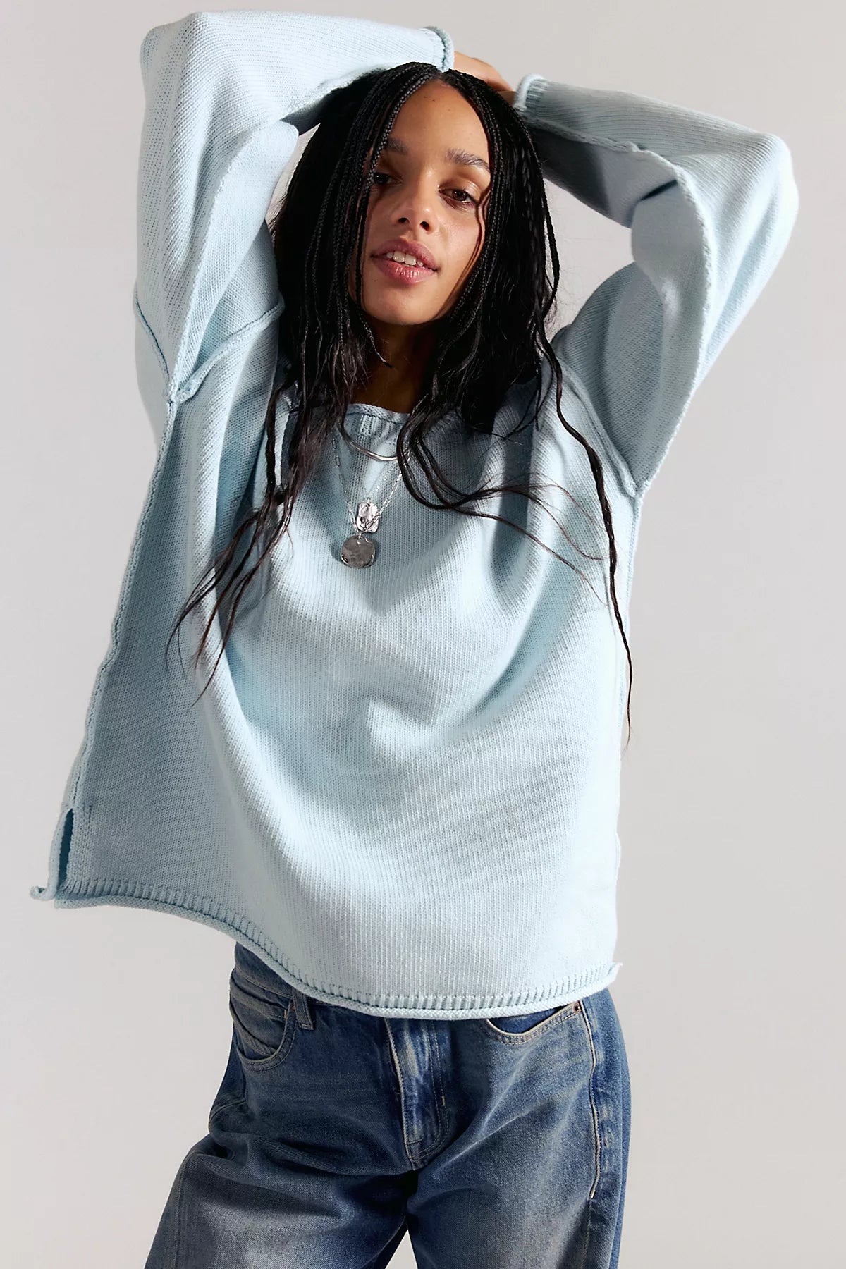 We The Free Ella Roll-Neck Cotton Knit Sweater