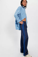 DONNI. The Silk Stripe Simple Pants