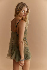 Bring the Bling Embellished Mini Slip Dress