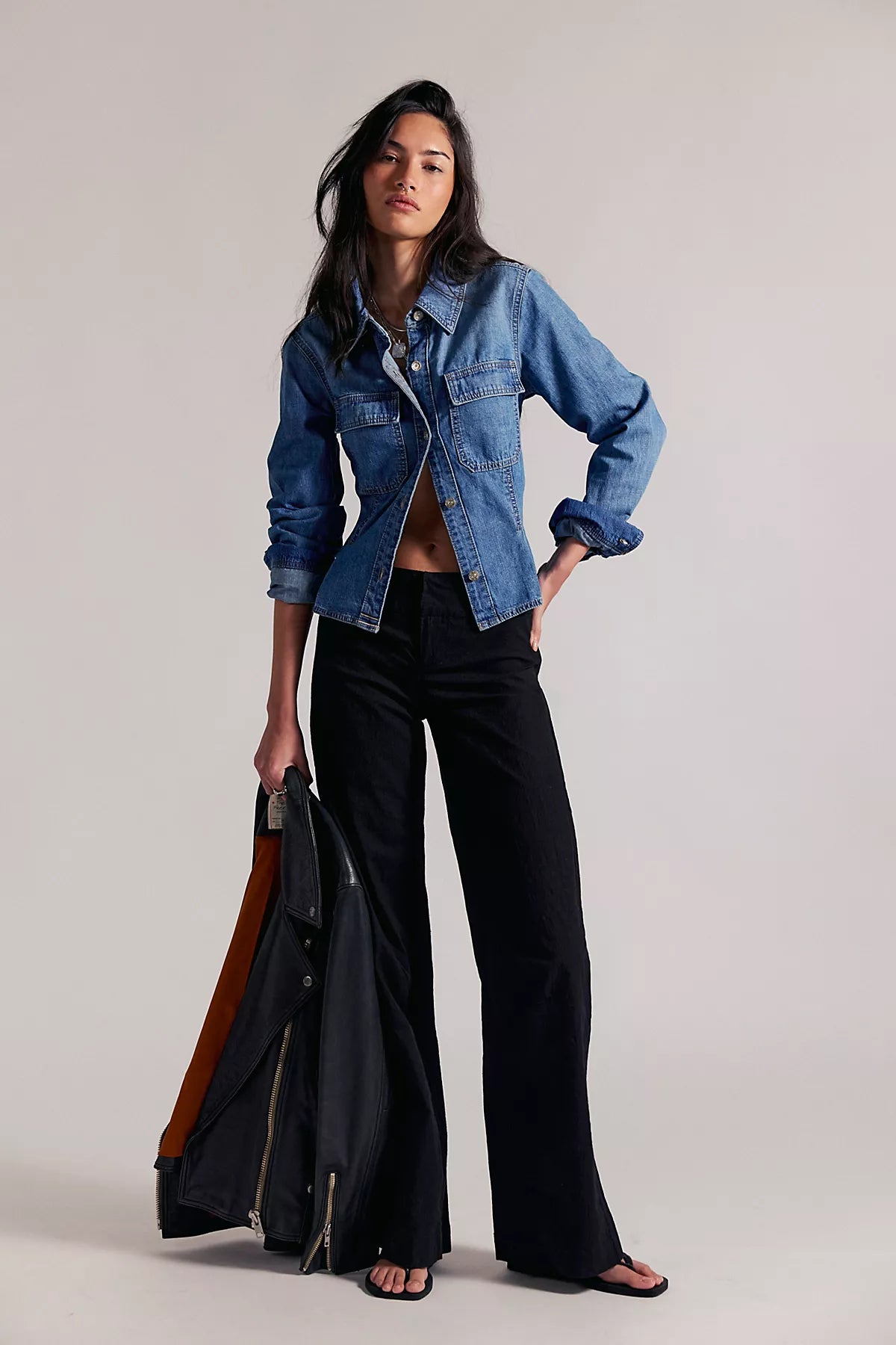 Time Flies Low-Rise Clean Solid Trousers
