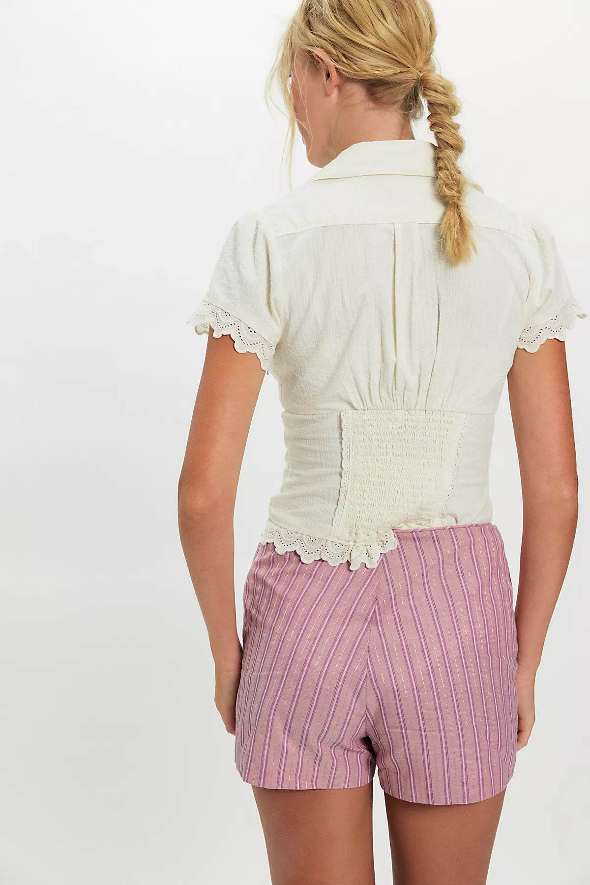Anna Sui Lace Stripe Shorts
