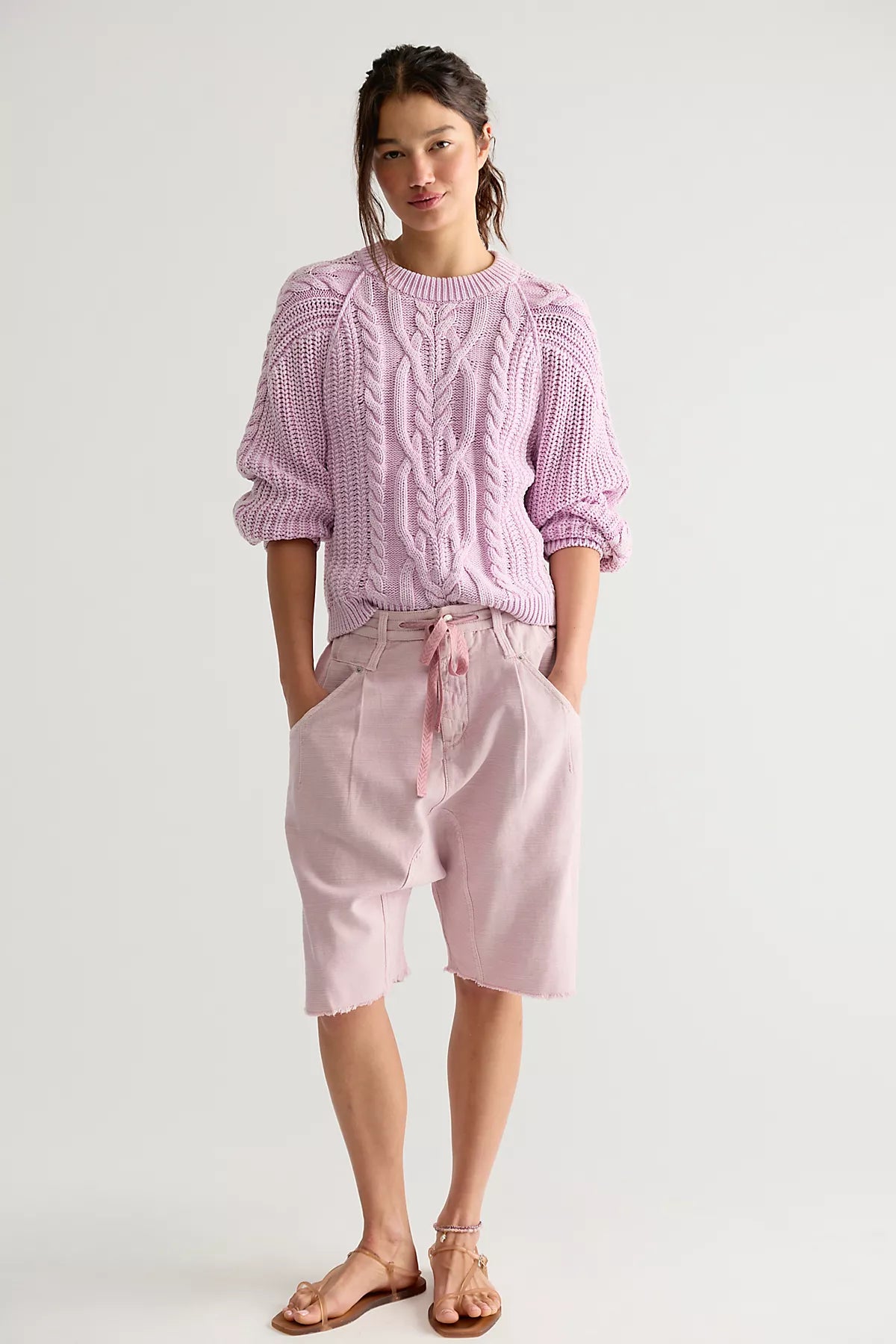 Frankie Cable Knit Cotton Sweater