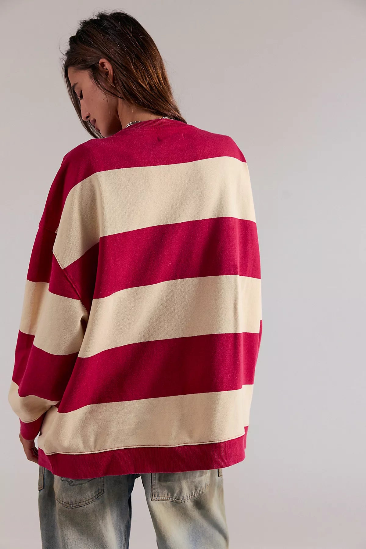 We The Free Classic Striped Oversized Crewneck