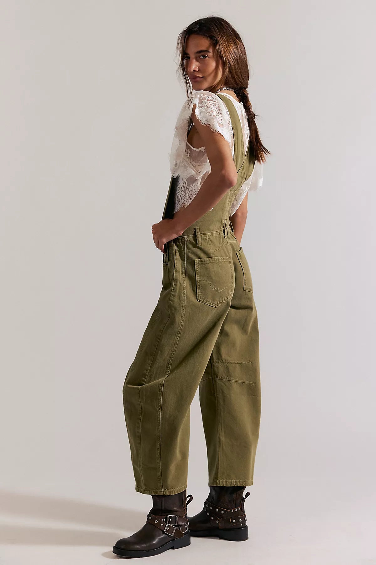 We The Free Good Luck Barrel Overalls