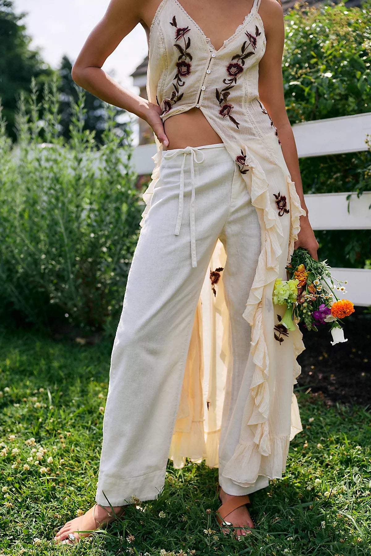 Amelia Side-Tie Linen Pants