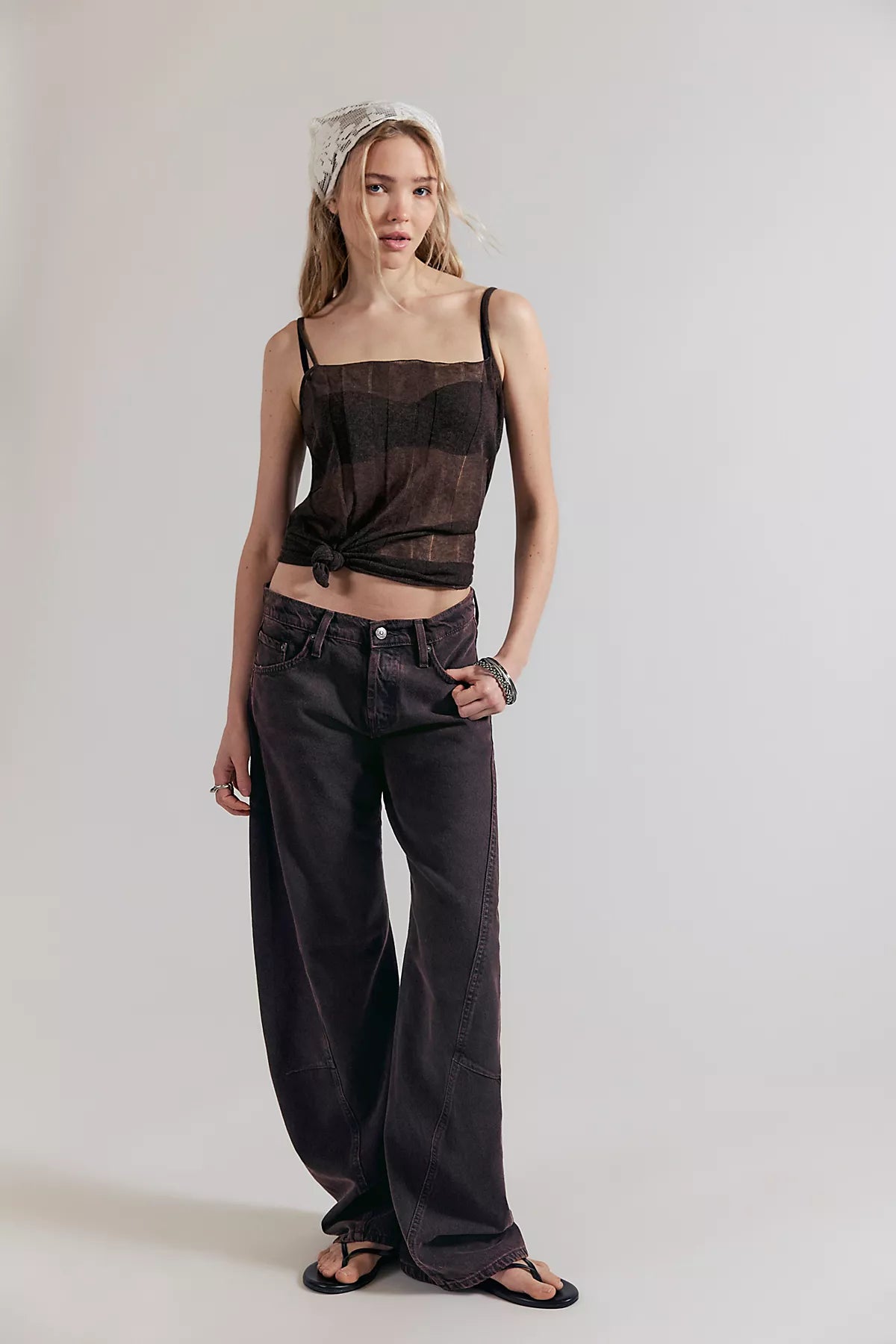 We The Free Fable Low-Rise Twisted Bowed Jeans