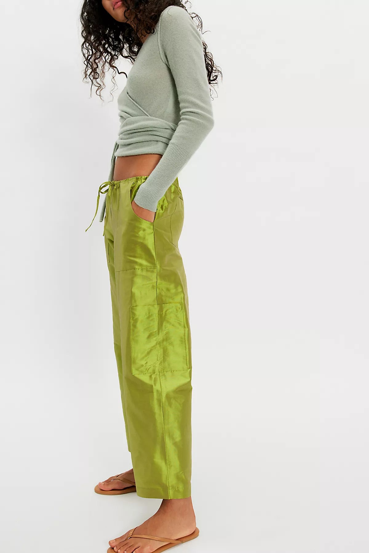 DONNI. The Taffeta Drawstring Cargo Pants