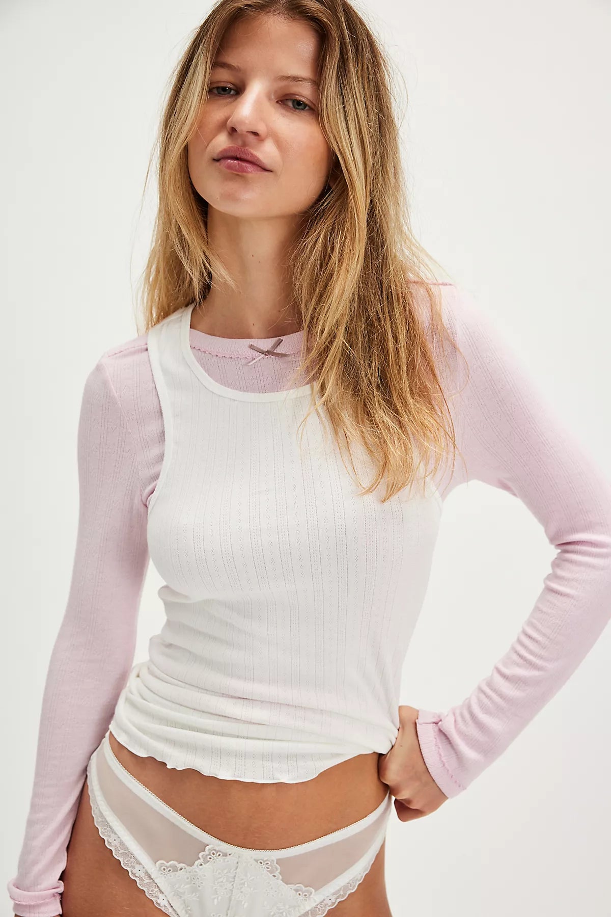 Fresh In Love Pointelle Tank