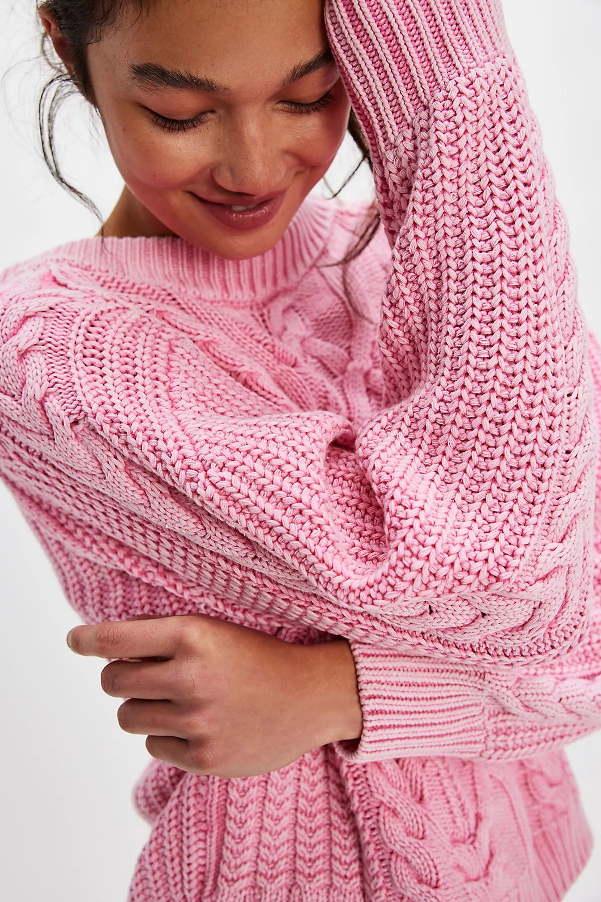 Frankie Cable Knit Cotton Sweater