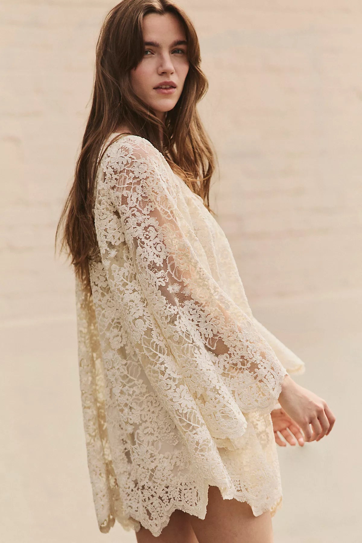 For Love & Lemons Kaia Corded Lace Mini Dress