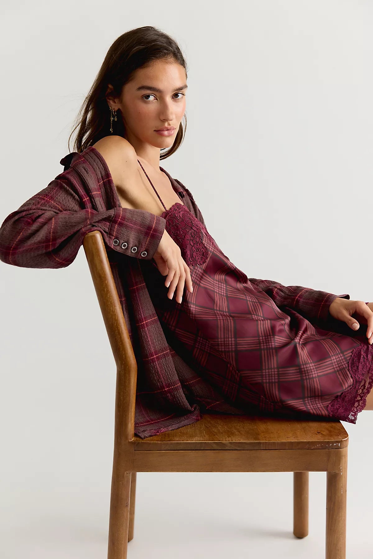 Canal Street Plaid Slip Dress Set