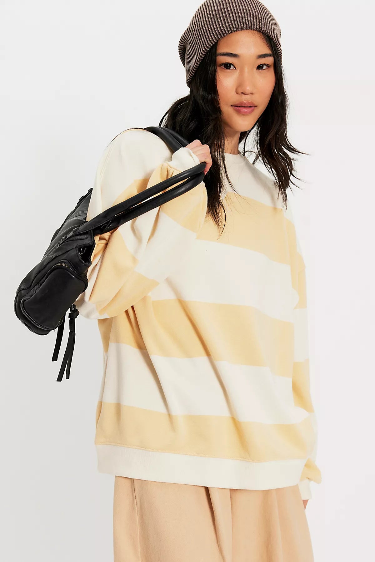 We The Free Classic Striped Oversized Crewneck