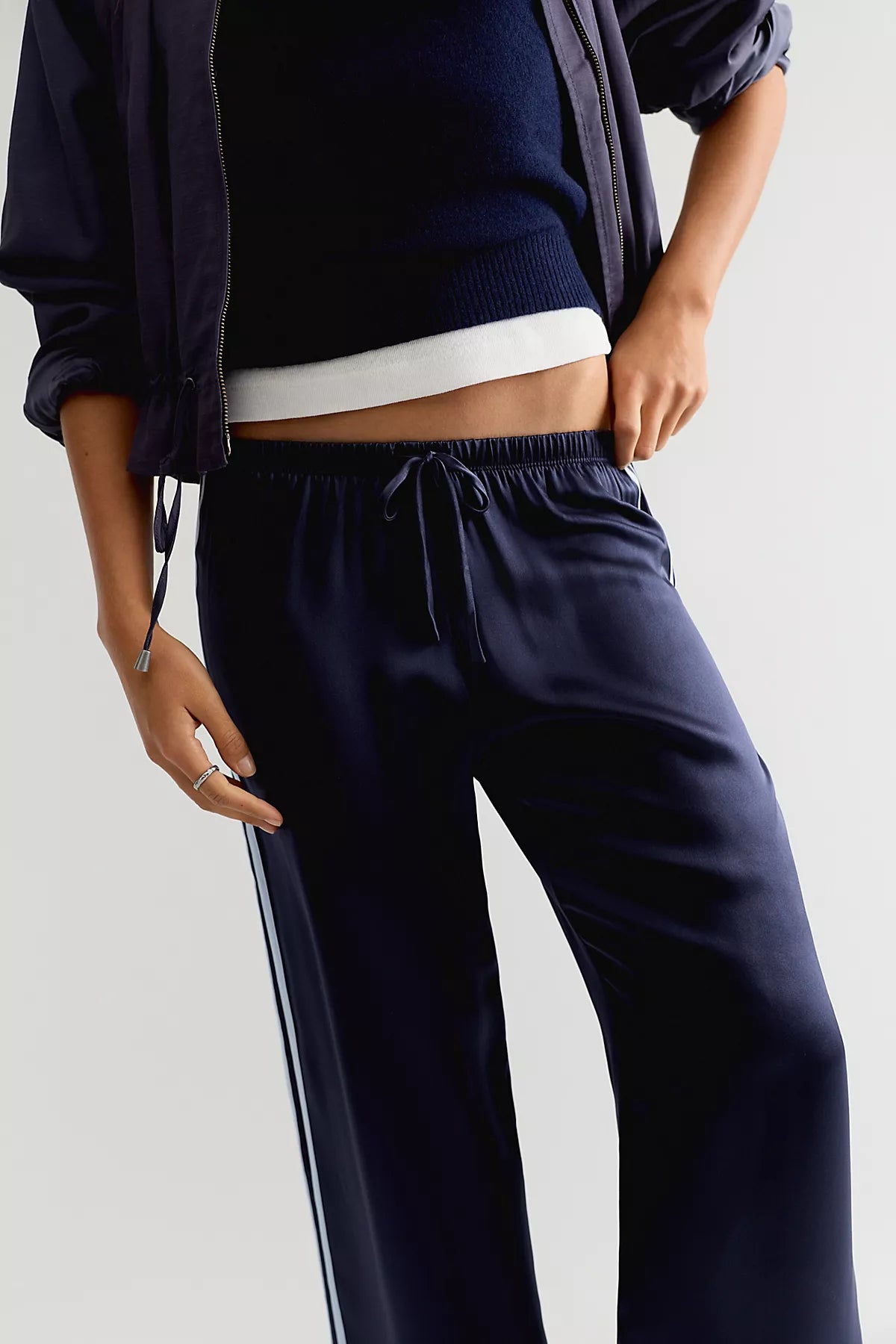 DONNI. The Silk Stripe Crop Pants