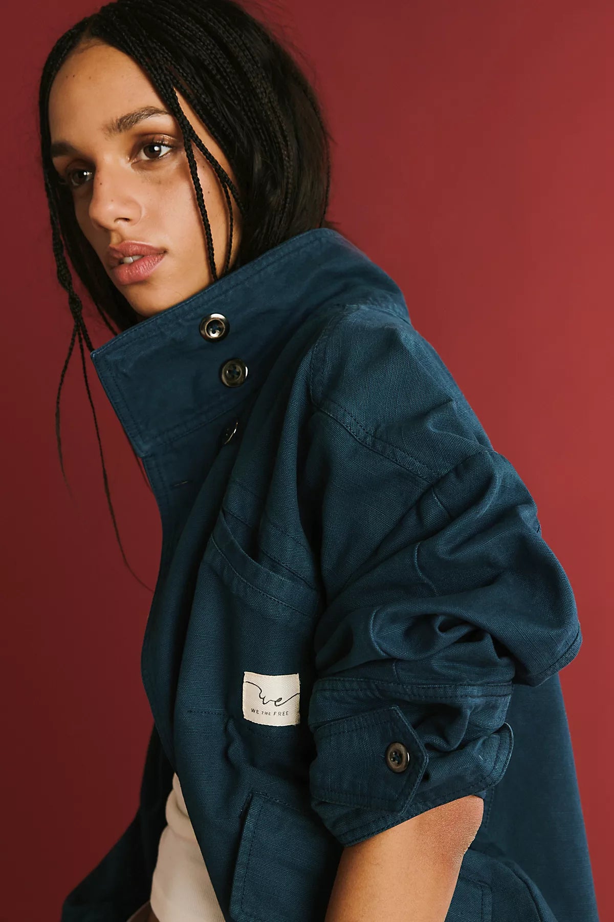 We The Free Collins Washed Canvas Funnel-Neck Jacket