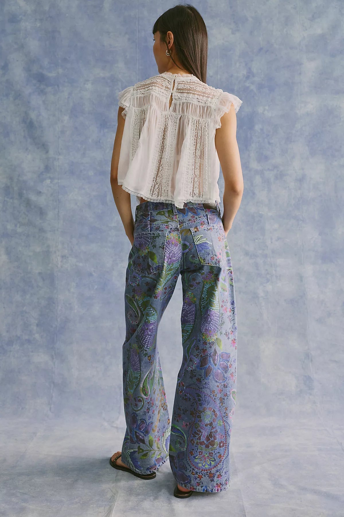 We The Free Alter Ego Wide-Leg Printed Jeans