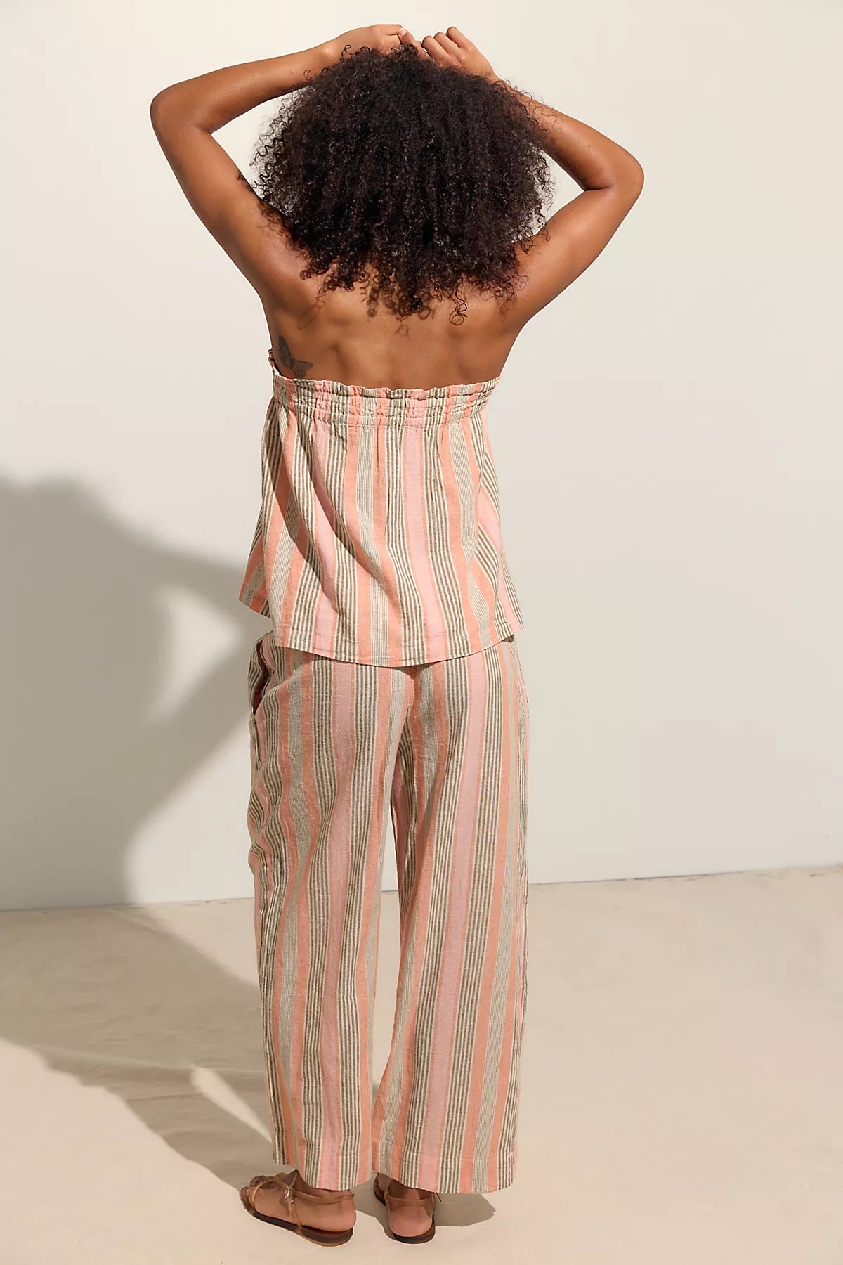 Corfu Striped Cotton-Linen Set