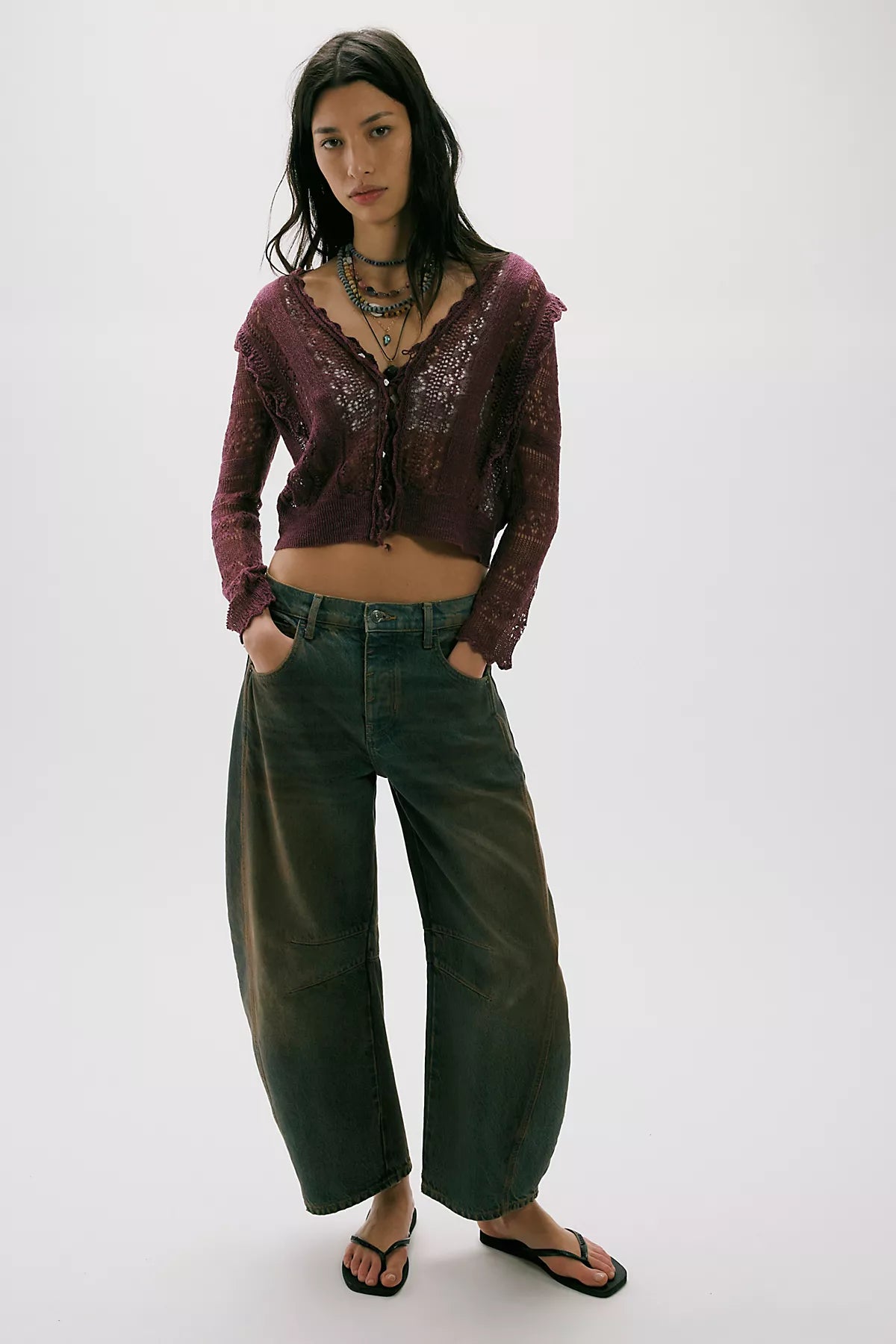 We The Free Good Luck Mid-Rise Barrel Jeans