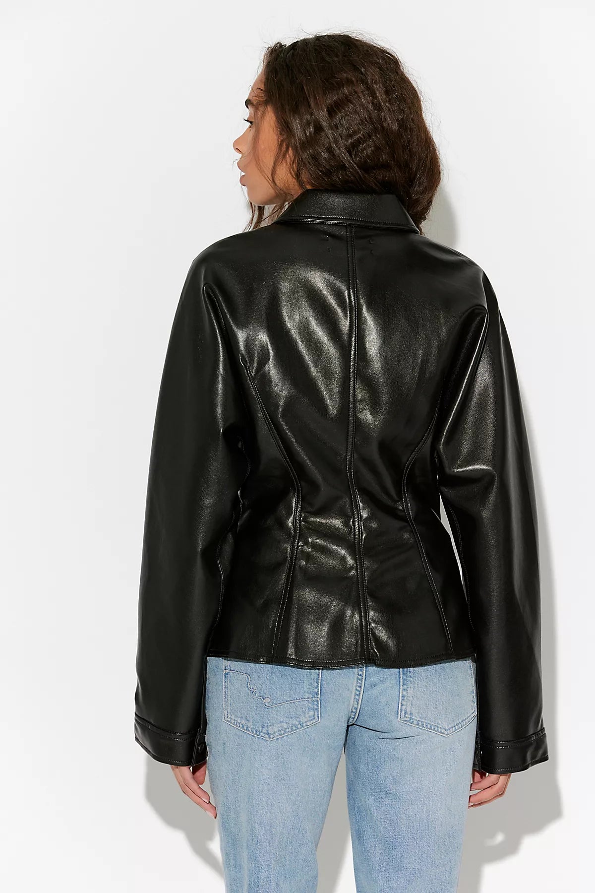 AGOLDE Devon Vegan Leather Button Down