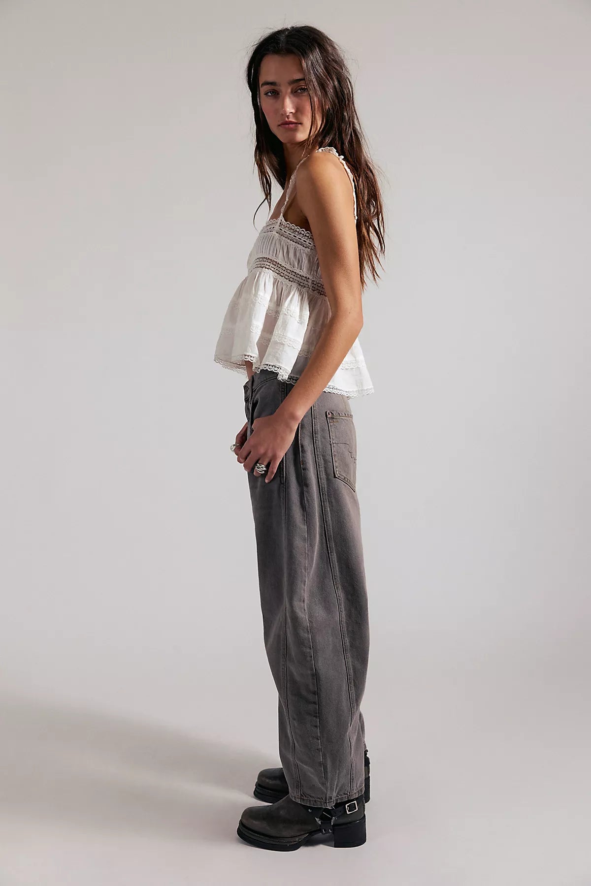 We The Free Good Luck Mid-Rise Barrel Jeans