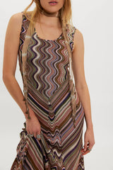 Anna Sui Godet Knit Midi Dress