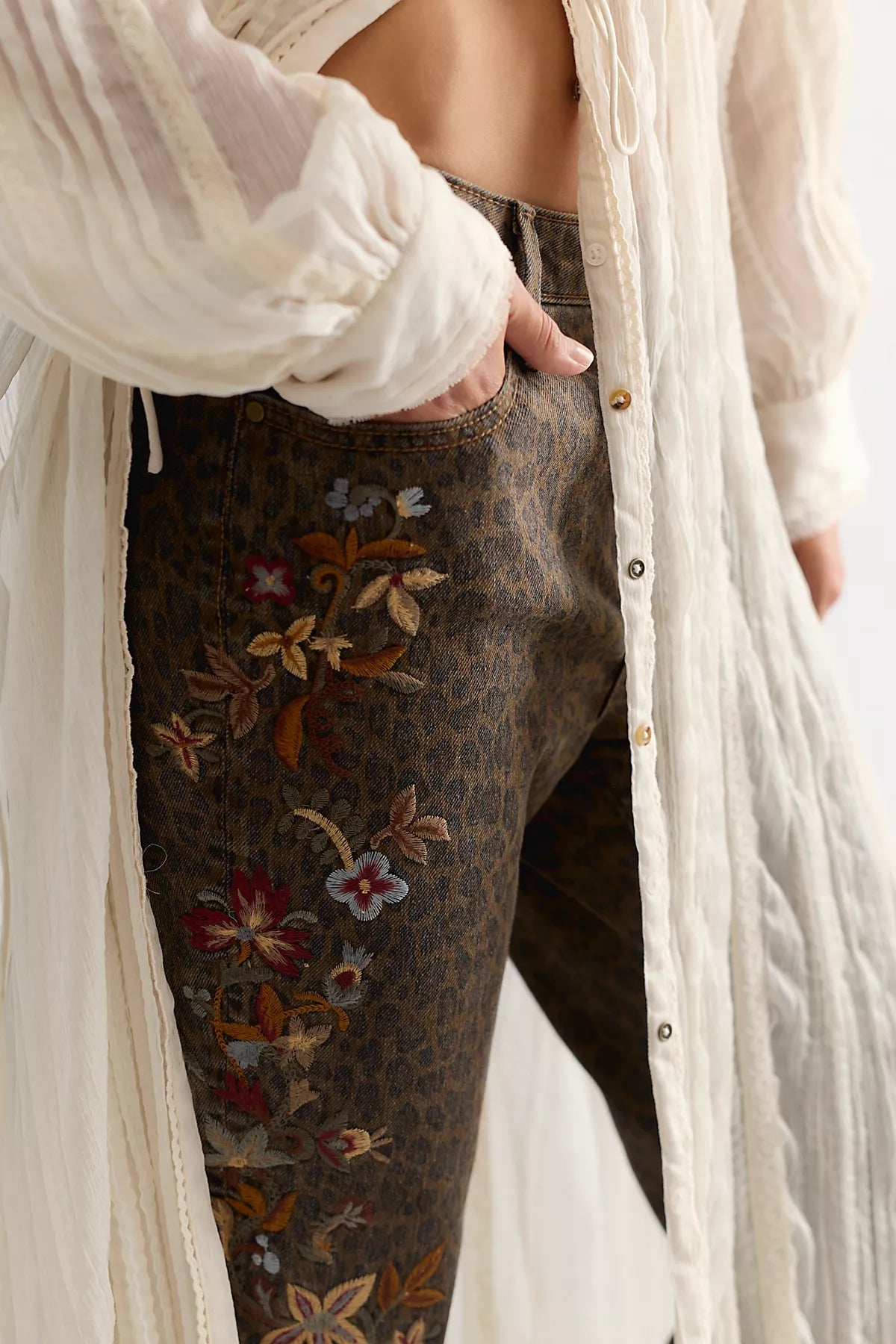 Driftwood Wyatt Printed & Embroidered Jeans