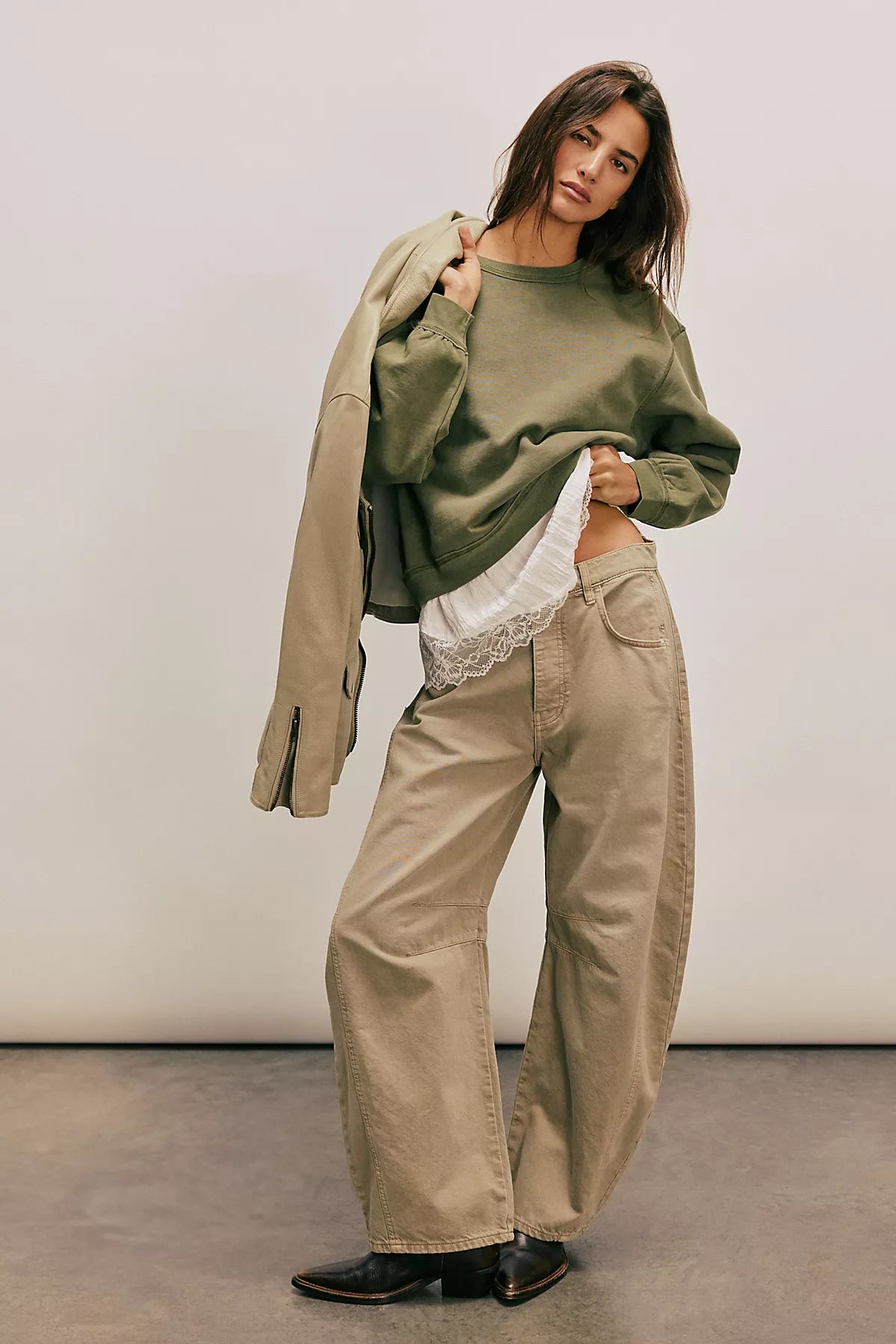 We The Free Good Luck Mid-Rise Barrel Jeans