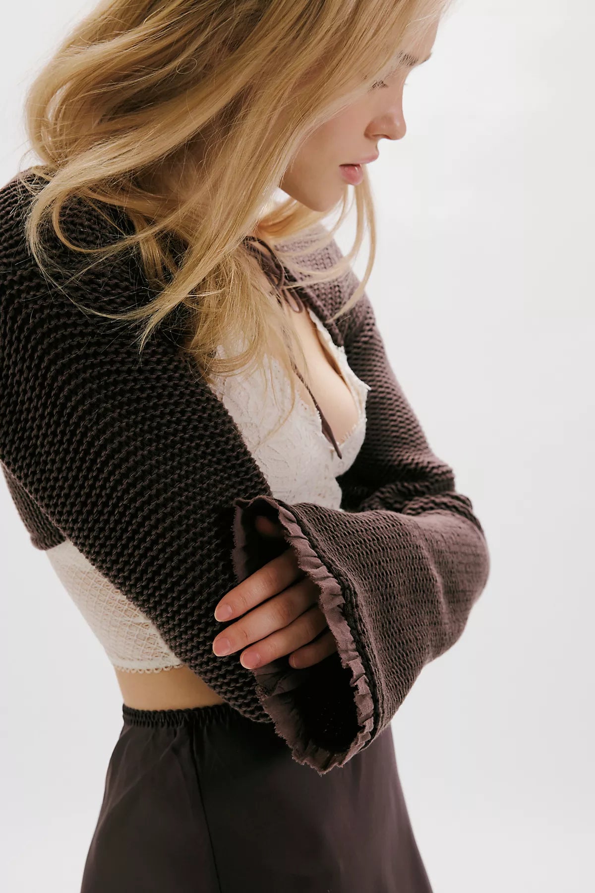 Dafne Knit Cropped Bolero Sweater