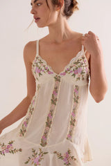 Camila Coast Embroidered Mini Slip Dress