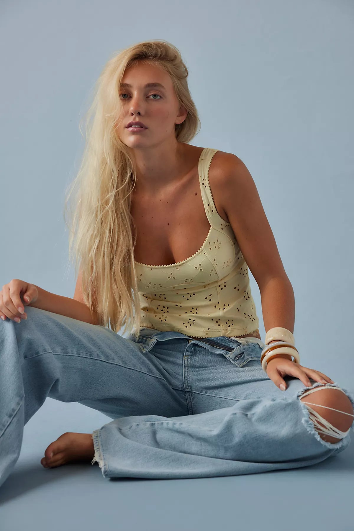 Full Bloom Cotton Eyelet Cami