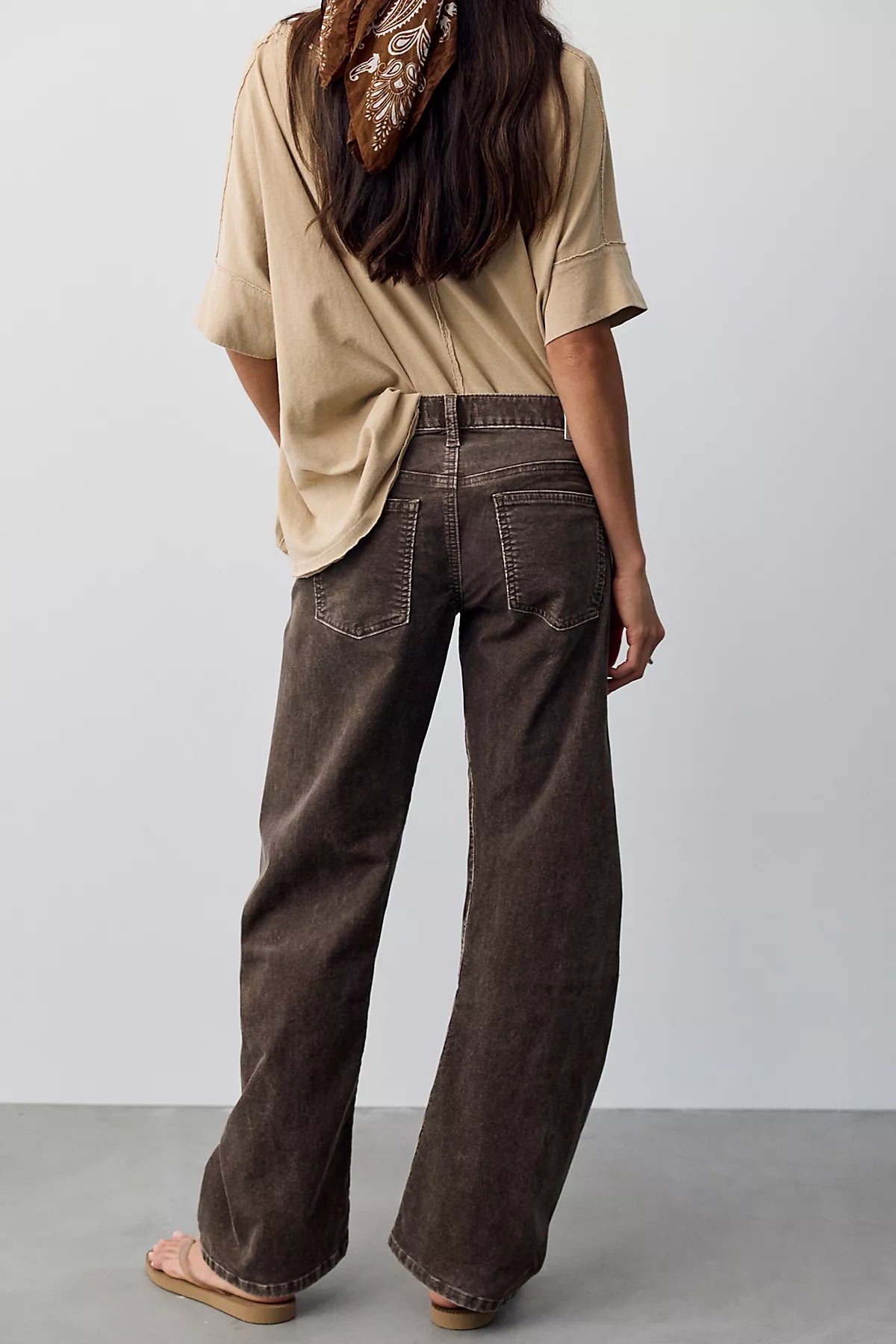 We The Free Fable Washed Cord Low-Rise Twisted Bowed Jeans