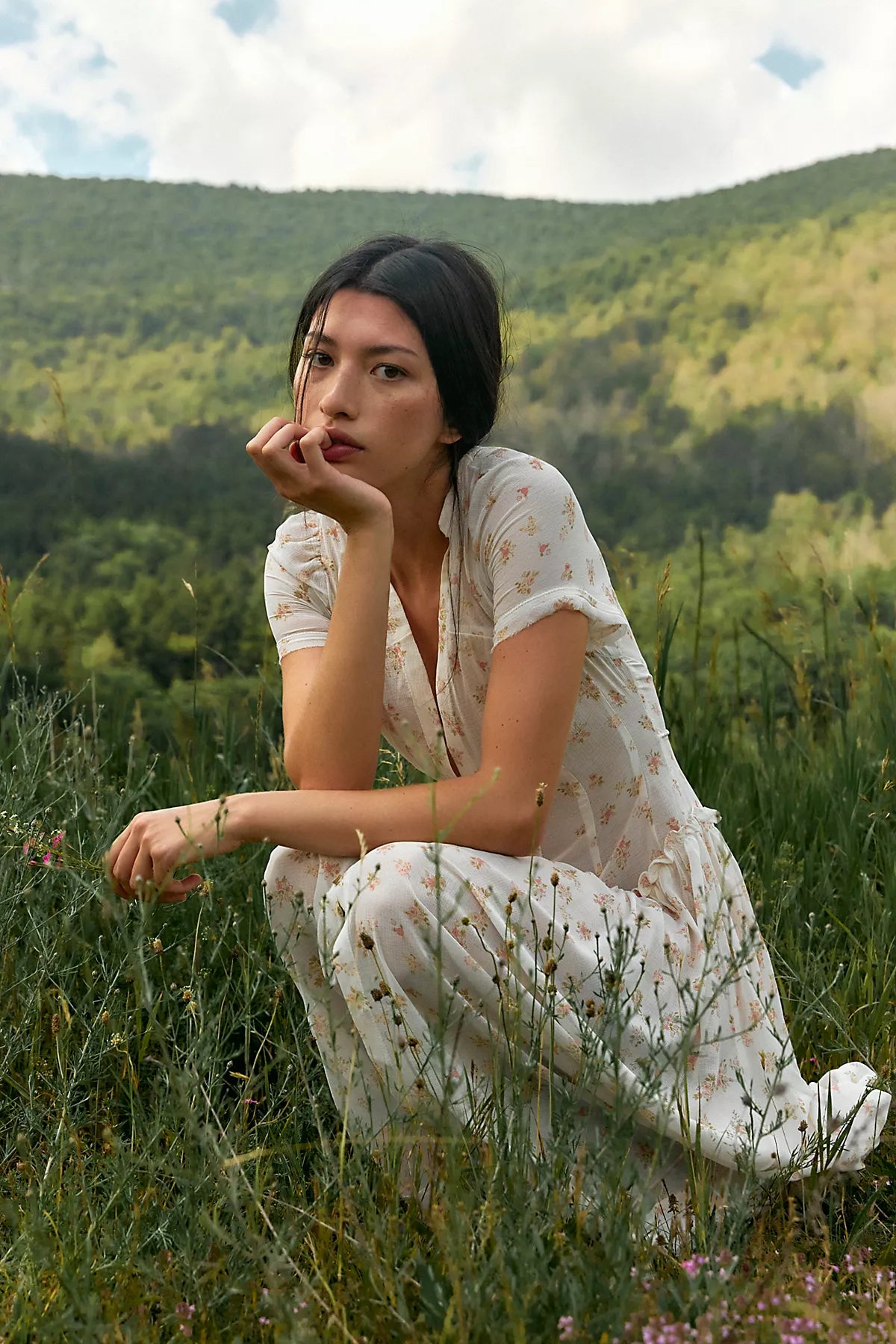 Falling Petals Maxi Dress
