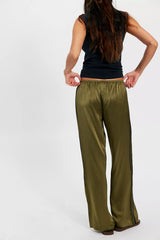 DONNI. The Silk Stripe Simple Pants
