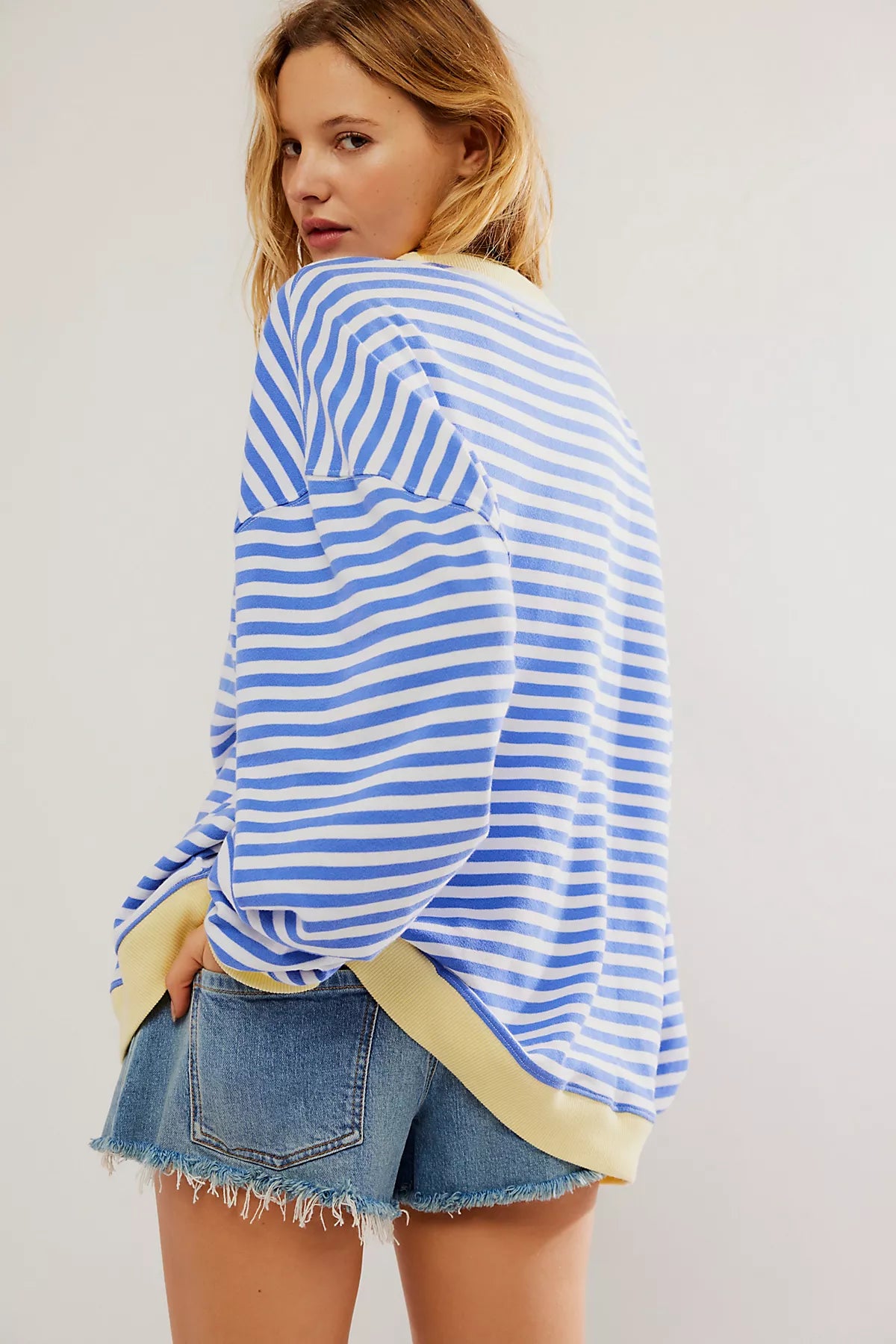 We The Free Classic Striped Oversized Crewneck