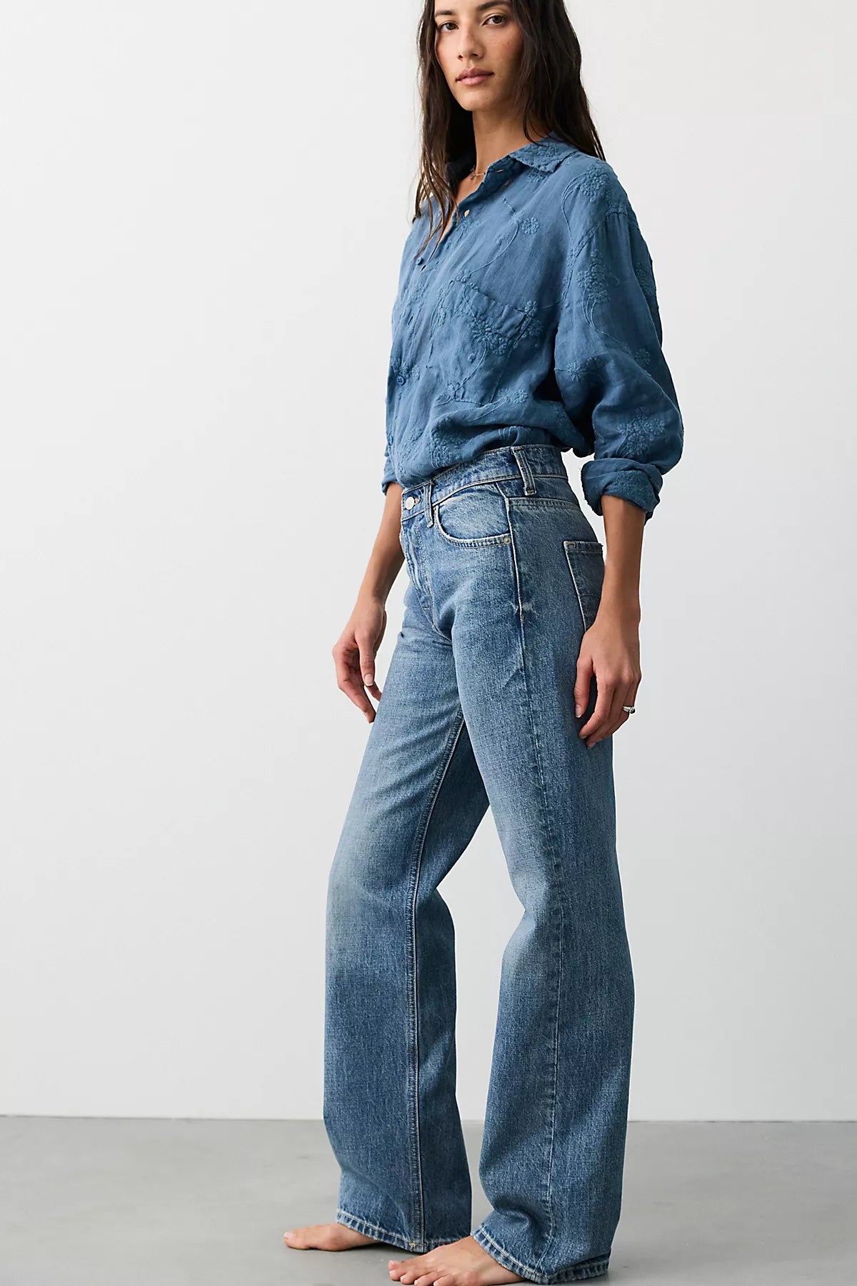 We The Free Luna Mid-Rise Straight Jeans