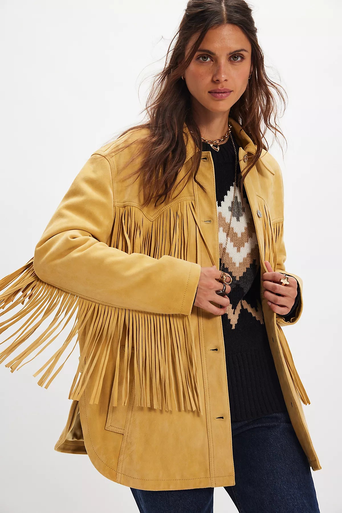 We The Free Fringe Out Suede Jacket