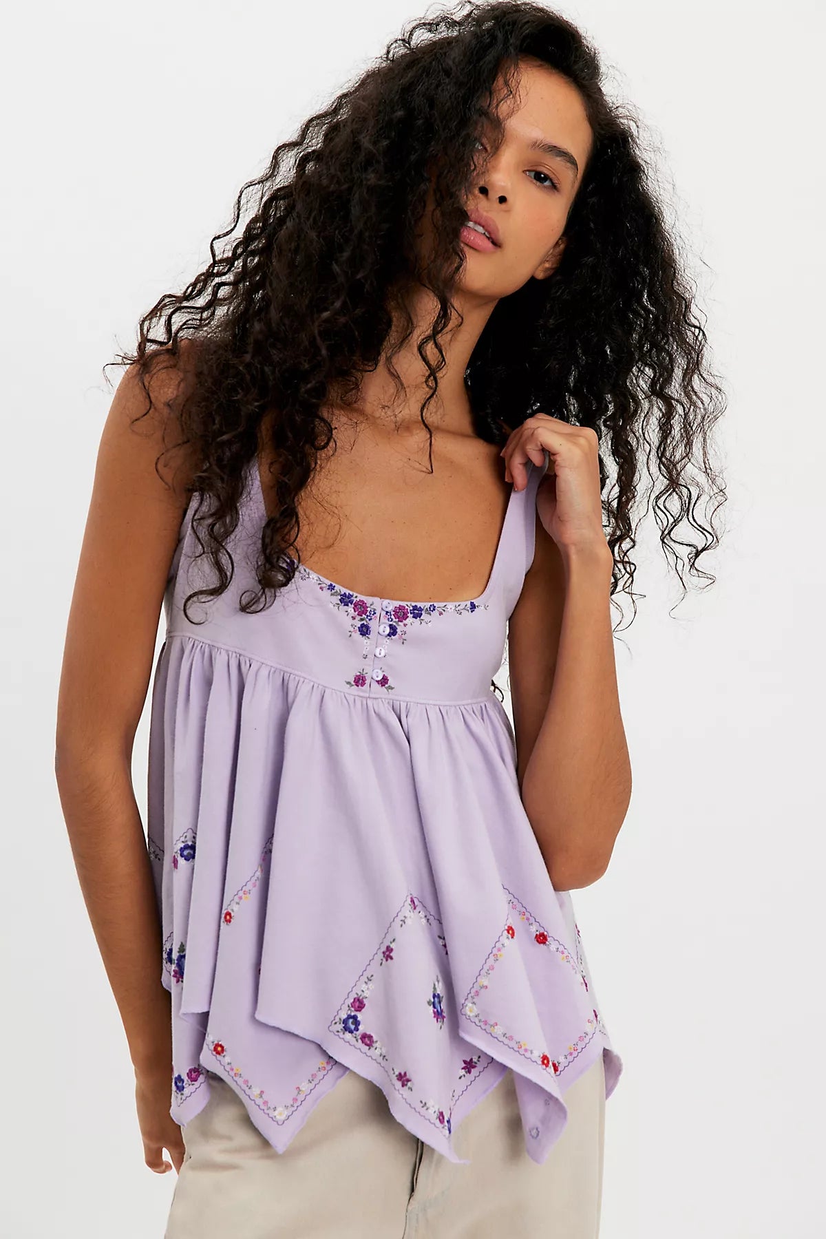 Deja Vu Embroidered Babydoll Top