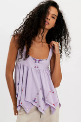 Deja Vu Embroidered Babydoll Top