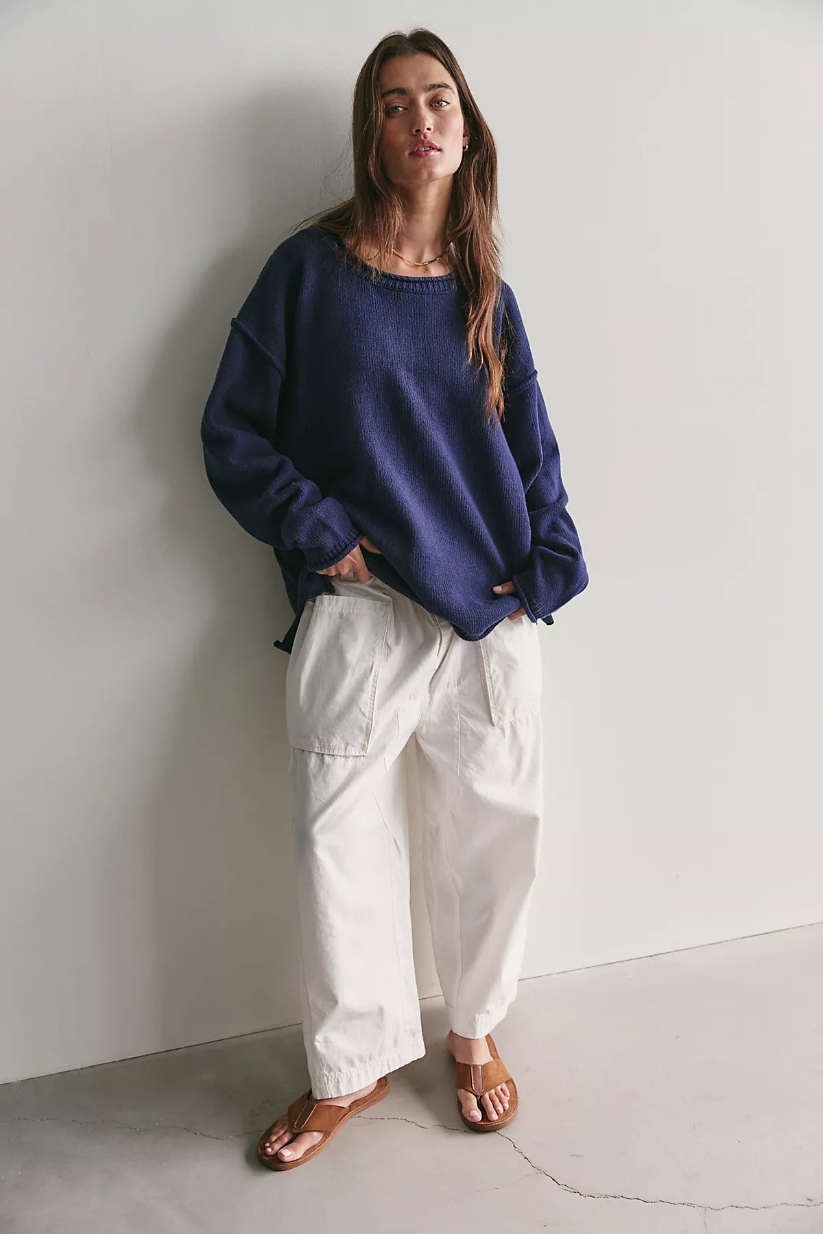 We The Free Ella Roll-Neck Cotton Knit Sweater