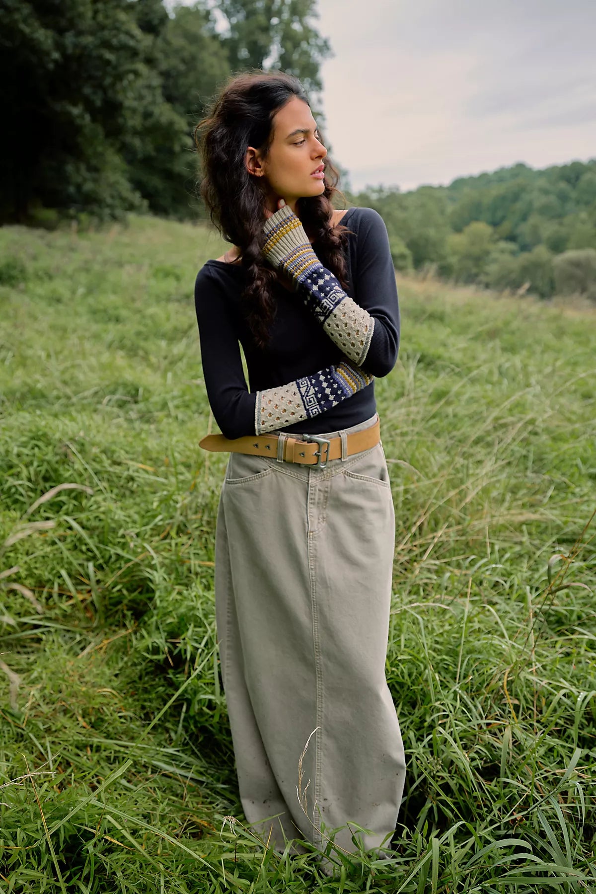 We The Free Come As You Are Denim Maxi Skirt