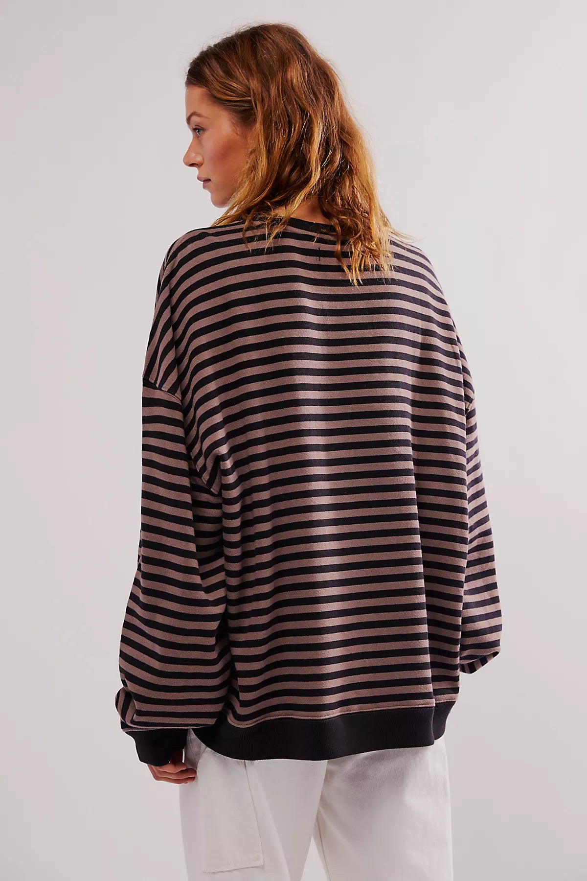 We The Free Classic Striped Oversized Crewneck