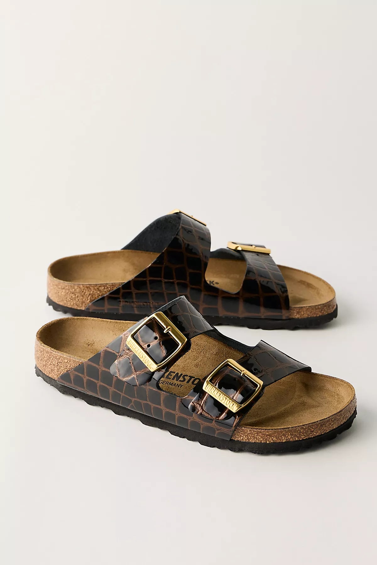 Birkenstock Arizona Croc-Embossed Sandals