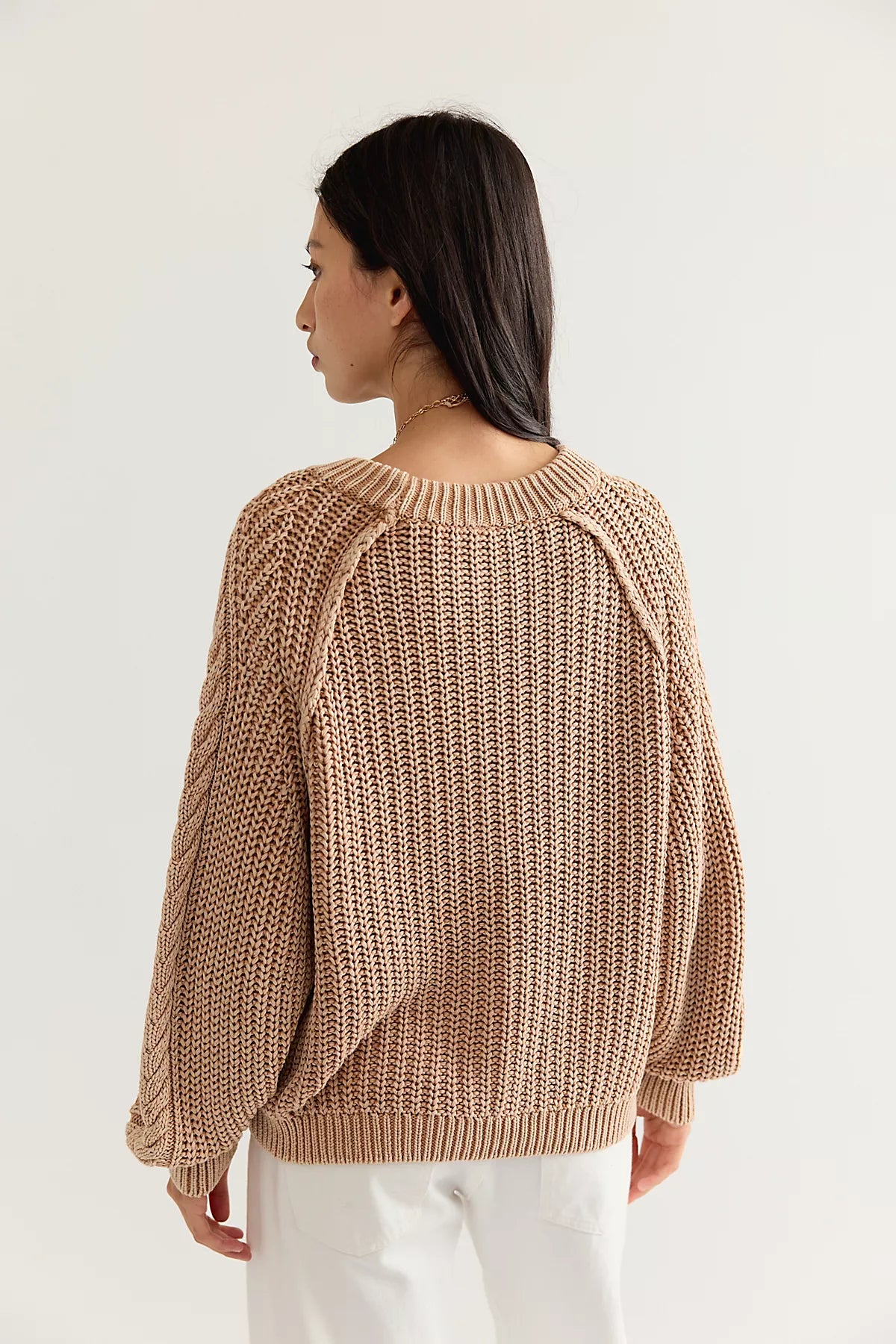 Frankie Cable Knit Cotton Sweater